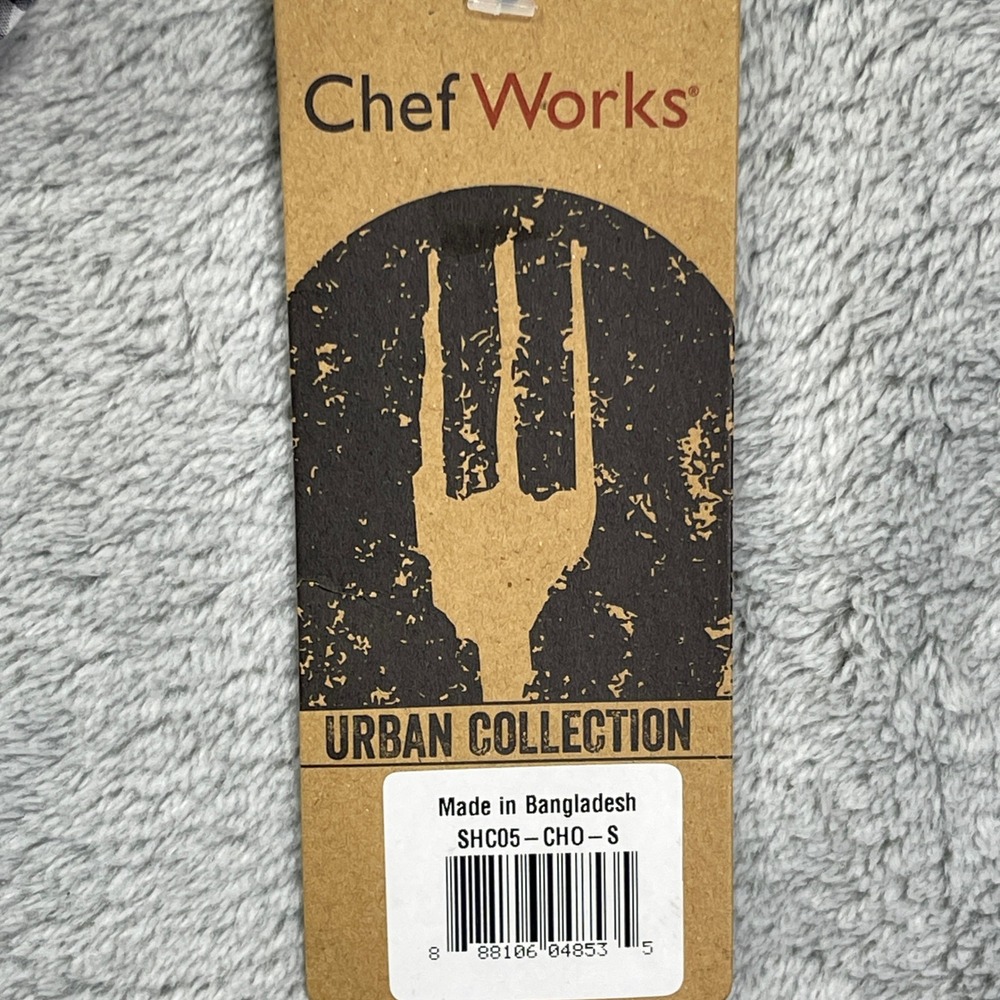 Chef Works Button Up Shirt Mens S Brown Gingham Urban Collection Long Sleeve - Picture 5 of 11